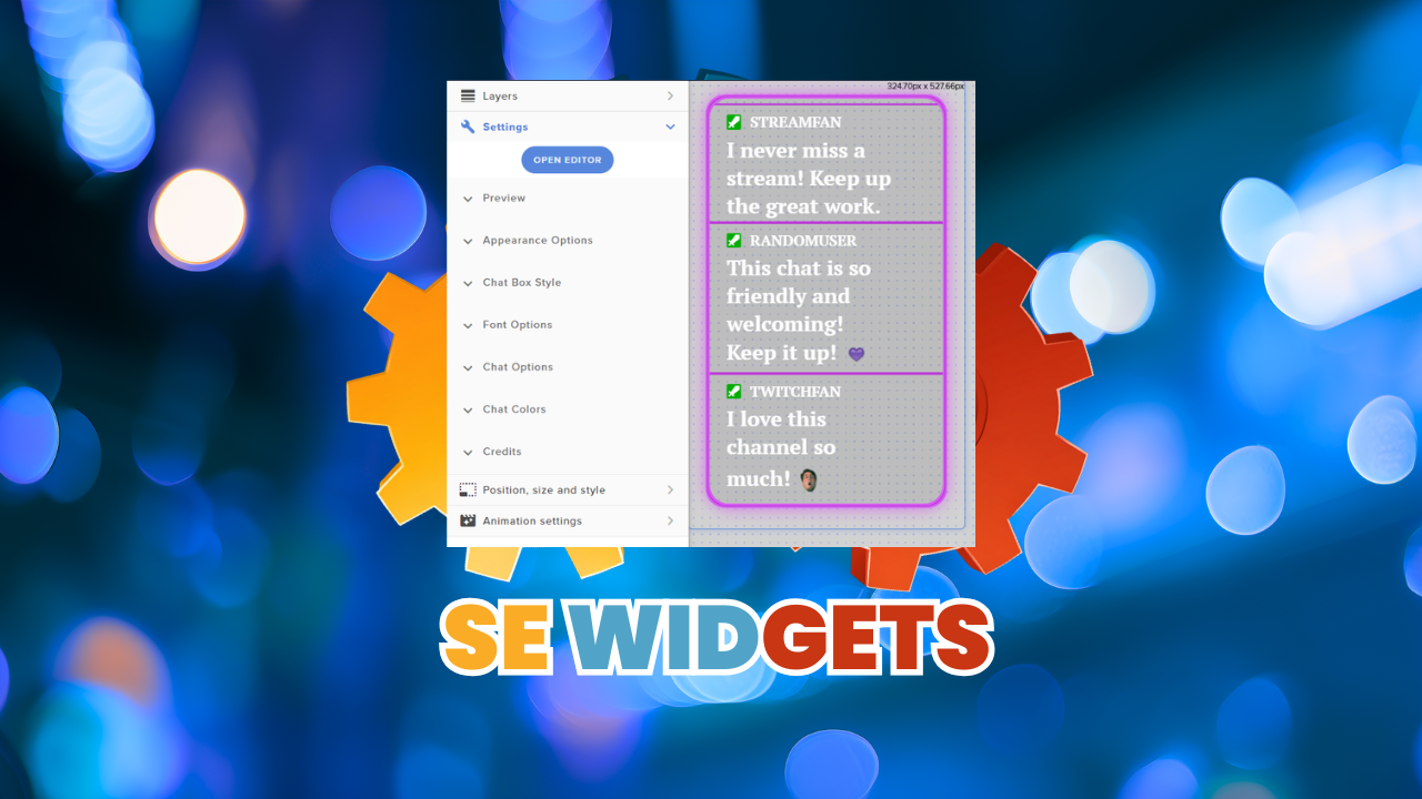 Twitch chat widget Preview